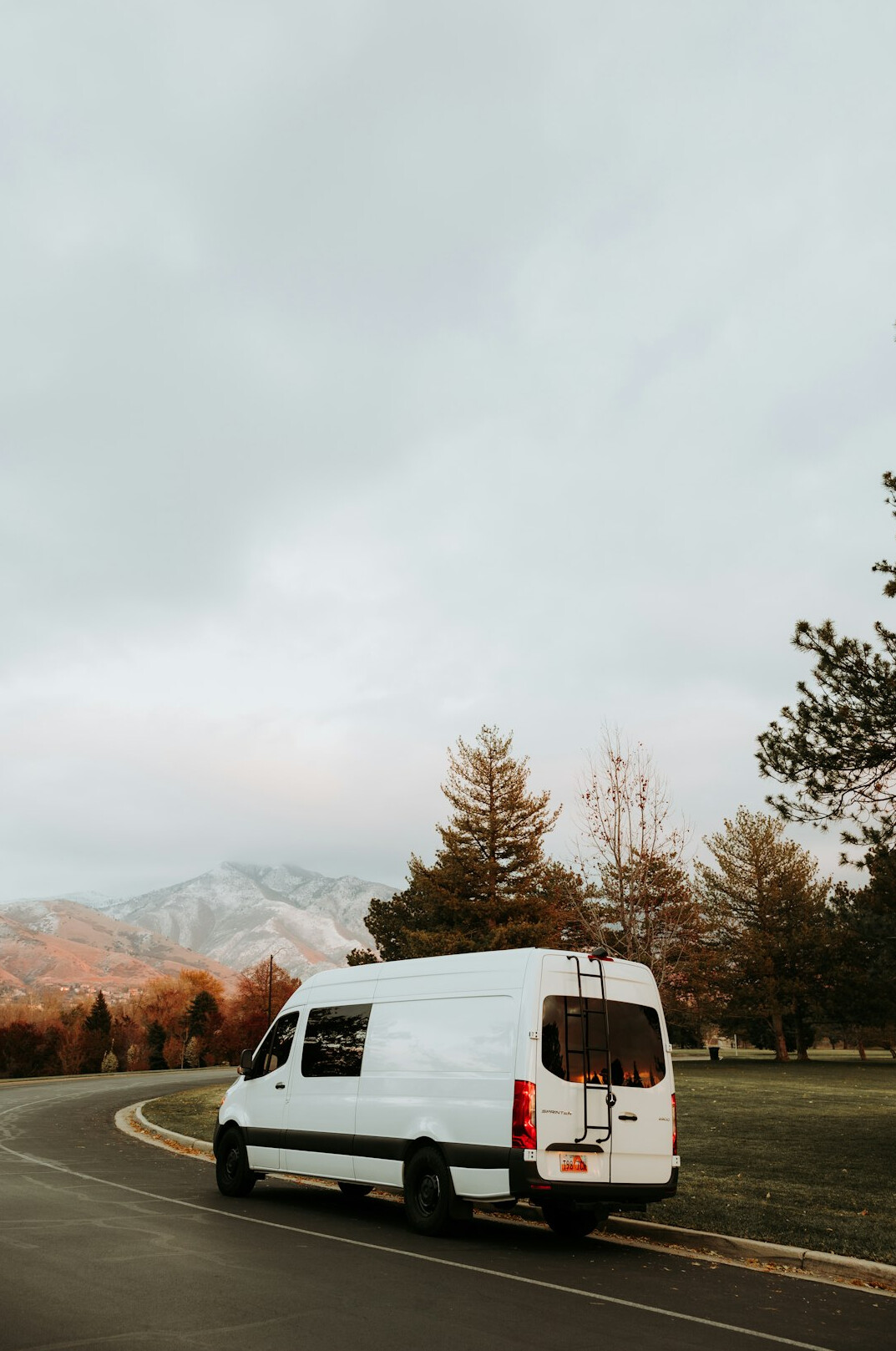 Satellite uplink broadcast van with dish antenna